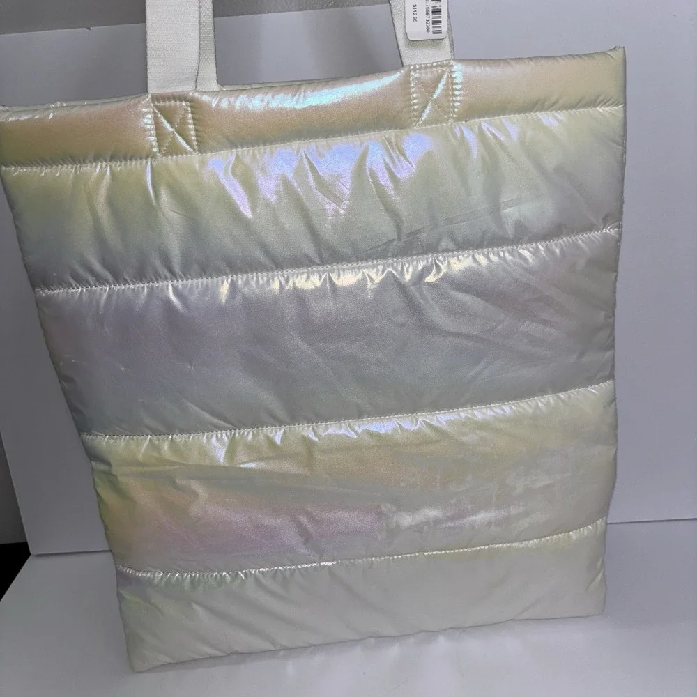 Bath & Body Works Iridescent White Puffer Tote Bag From 2023 Black Friday VIP